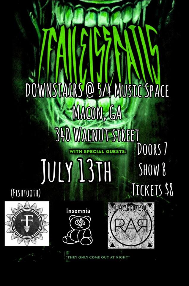 If All Else Fails, Fishtooth, Rise Annie Rise, Insomnia, Deadblo at 5/4 Music Space; July 13, 2018