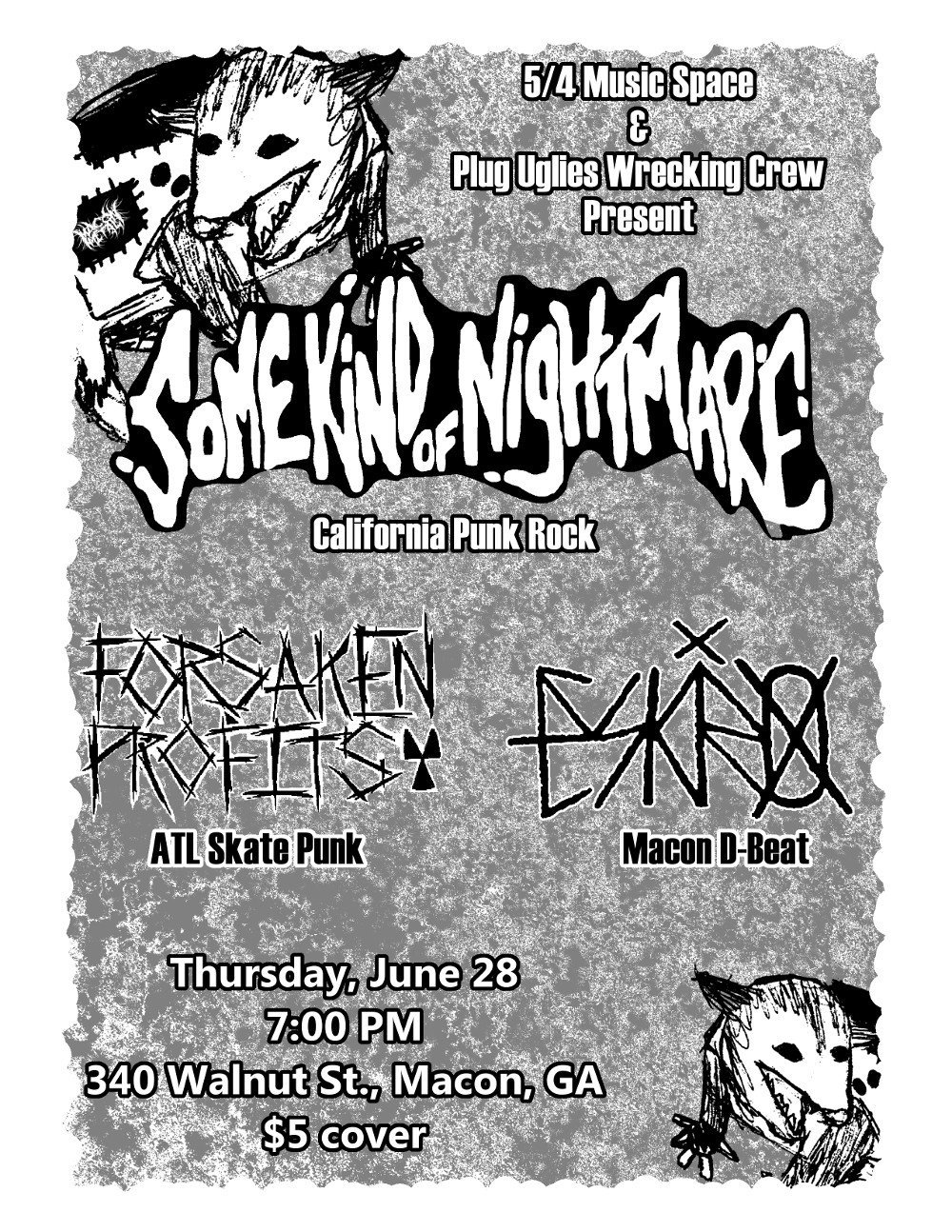 Some Kind of Nightmare, Forsaken Profits, and Eskizo at 5/4 Music Space; June 28, 2018